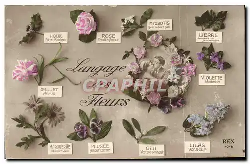 Ansichtskarte AK Fantaisie Le langage des Fleurs