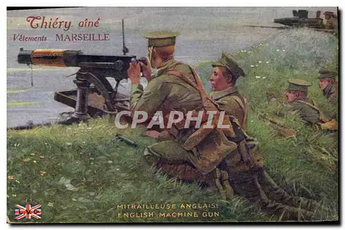 Cartes postales Militaria Mitrailleuse anglaise Thierry Aine Marseille