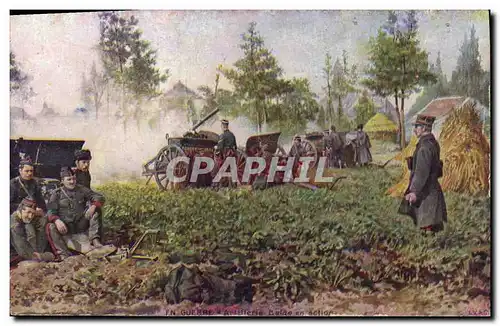 Cartes postales Militaria Artillerie belge en action