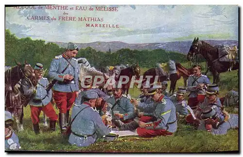 Ansichtskarte AK Militaria Une bonne partie de cartes