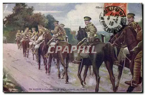 Cartes postales Militaria Hussards anglais allant au front