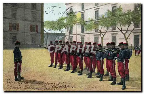 Cartes postales Militaria Section a l&#39exercice