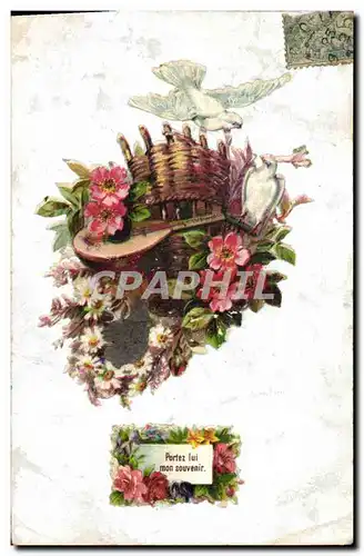 Cartes postales Fantaisie Fleurs Colombe