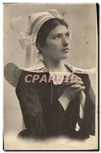 Cartes postales Folklore Etude de coiffe de Bretagne Fouesnant