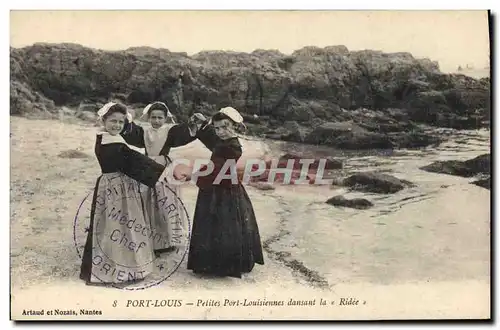 Cartes postales Folklore Port louis Petites Port Louisiennes dansant la Ridee