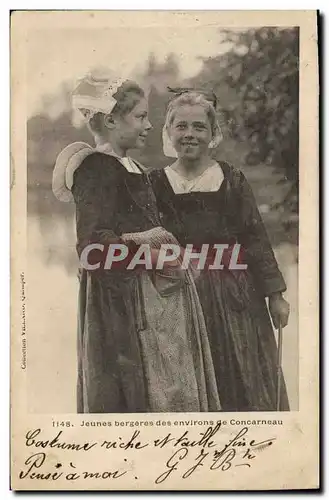 Cartes postales Folklore Jeunes bergeres des environs de Concarneau