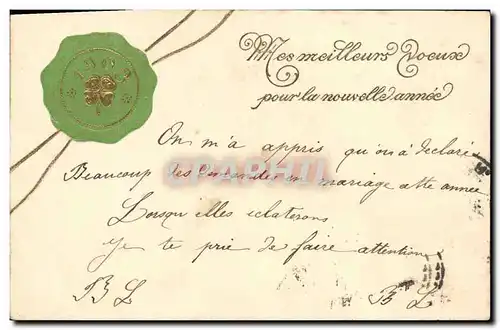Cartes postales Fantaisie Fleurs Trefle Annee 1903