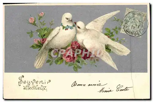 Cartes postales Fantaisie Fleurs Colombes