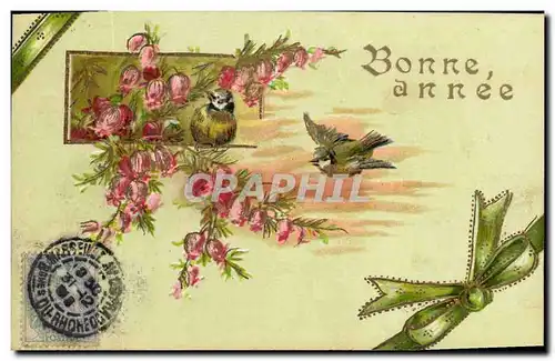 Cartes postales Fantaisie Fleurs Oiseaux