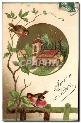 Cartes postales Fantaisie Fleurs Oiseau