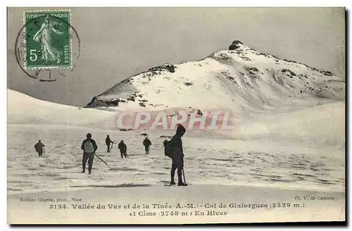 Cartes postales Alpinisme Vallee de la Var et de la Tinee Col de Gialorgues et cime En hiver