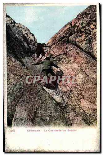 Cartes postales Alpinisme Chamonix La cheminee du Brevent