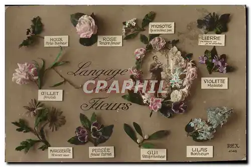 Cartes postales Fantaisie Langage des Fleurs