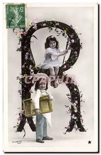 Cartes postales Fantaisie Enfants Lettres Lettre R