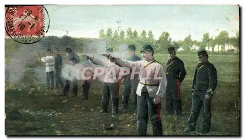 Cartes postales Militaria Artillerie Tir au revolver