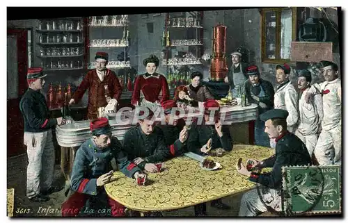 Cartes postales Militaria Infanterie La cantine