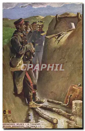 Cartes postales Militaria Grenadiers Belges La tranchee