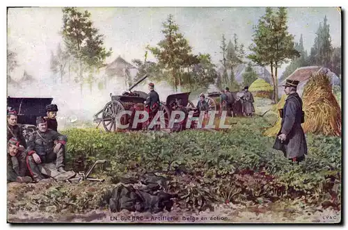 Cartes postales Militaria Artillerie belge en action