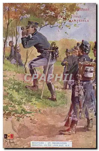 Cartes postales Militaria Infanterie En observation