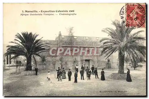 Cartes postales Cinema Exposition coloniale de Marseille Cinematographe de l&#39Afrique Occidentale