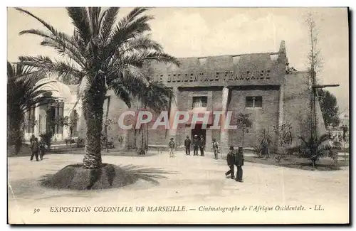 Cartes postales Cinema Exposition coloniale de Marseille Cinematographe de l&#39Afrique Occidentale