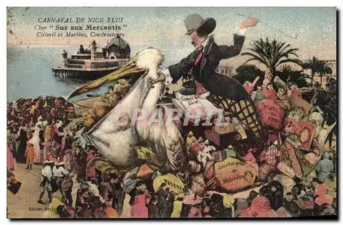 Cartes postales Cinema Carnaval de Nice XLIII Char Sus aux Mercantis Pelican Charlot