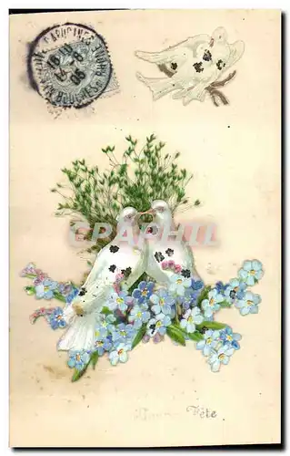 Cartes postales Fantaisie Fleurs Colombes