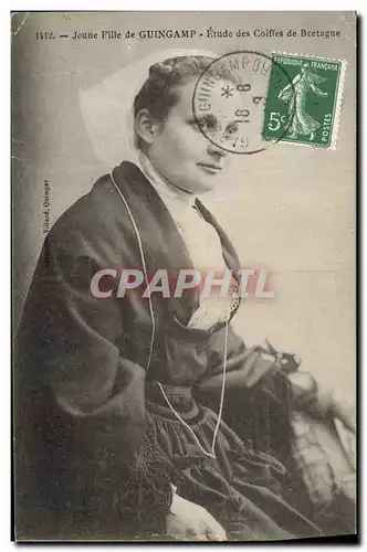 Cartes postales Folklore Jeune fille de Guingamp