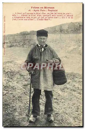 Cartes postales Folklore Foires en Morvan Apres la foire Perplexite