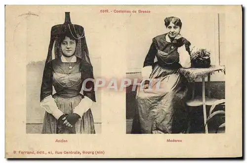 Cartes postales Folklore Costumes de Bresse Ancien Moderne