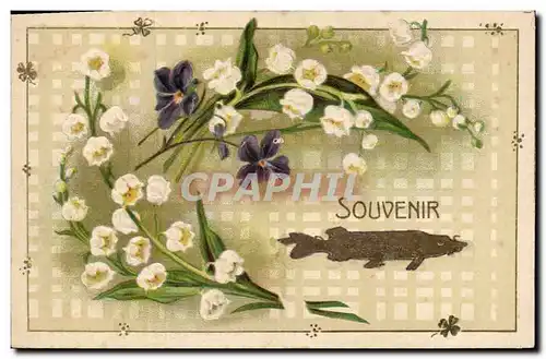Cartes postales Fantaisie Fleurs Poisson 1er Avril Muguet