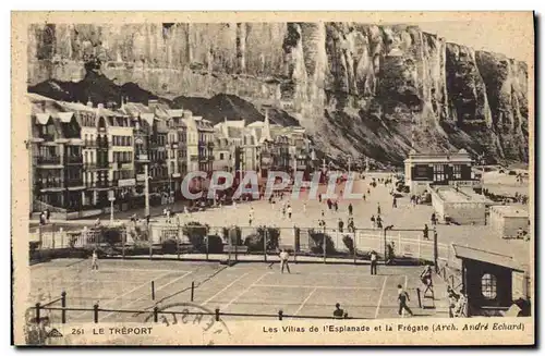 Cartes postales Tennis Le Treport Les villas de l&#39esplanade et la fregate