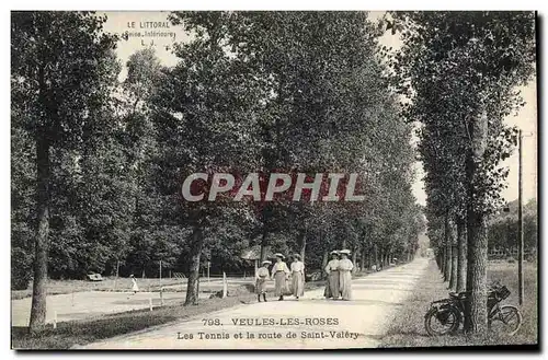 Cartes postales Tennis Veules les Roses Les tennis et la route de Saint Valery Moto