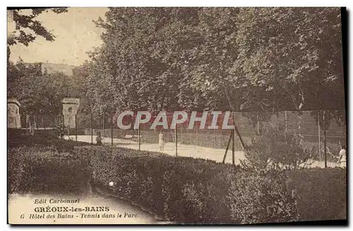 Cartes postales Tennis dans le parc Hotel des Bains Greoux les Bains