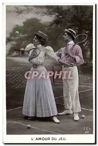 Ansichtskarte AK Tennis Femme L&#39amour du jeu