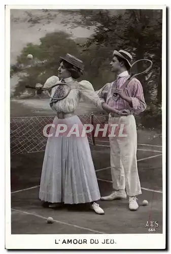 Cartes postales Tennis Femme L&#39amour du jeu