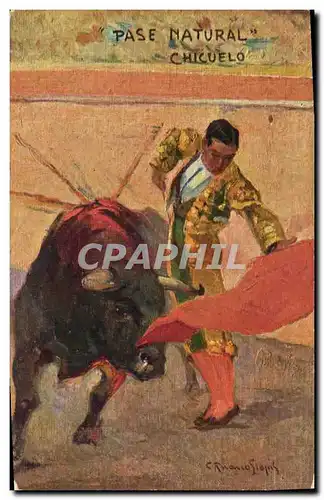 Cartes postales Corrida Course de taureaux Pase Natural Chicuelo