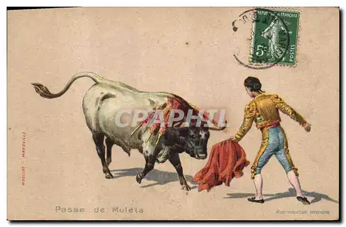 Cartes postales Corrida Course de taureaux Passe de Muleta