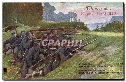 Cartes postales Militaria Belges en embuscade sur l&#39Yser