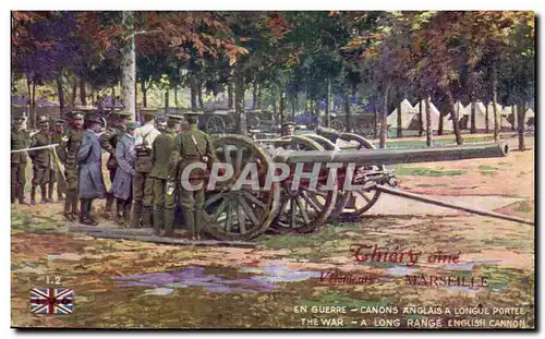 Cartes postales Militaria Canons anglais a longue portee