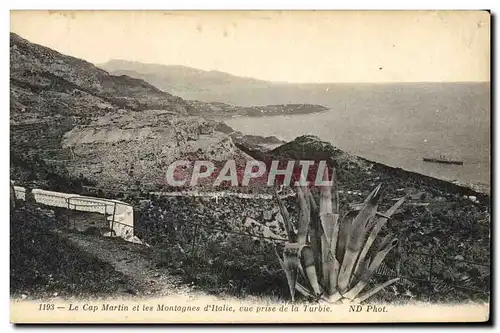 Cartes postales Le Cap Martin et les montagnes d&#39Italie vue prise de la Turbie