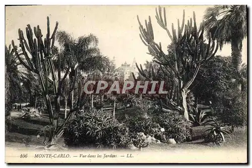 Cartes postales Monte Carlo Vue dans les jardins