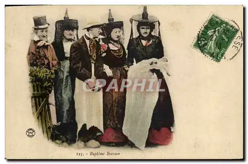 Cartes postales Folklore Bapteme Bressan