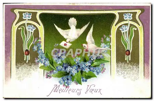 Cartes postales Fantaisie Fleurs Colombes