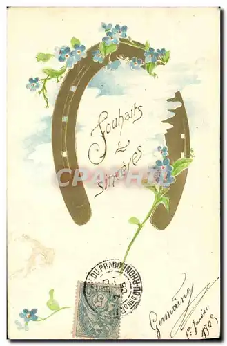 Cartes postales Fantaisie Fleurs Fer a cheval