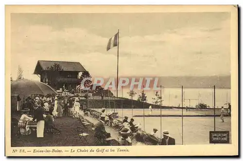 Cartes postales Tennis Evian les Bains Le chalet du golf et les tennis