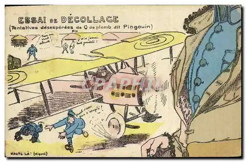 Cartes postales Puzzle Militaria Essai de decollage Aviation Avion