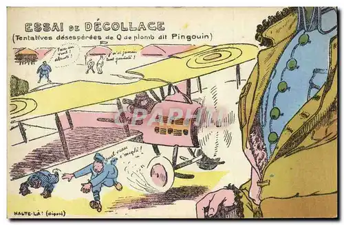 Cartes postales Puzzle Militaria Essai de decollage Aviation Avion