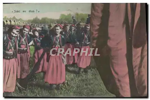 Cartes postales Puzzle Militaria Sac au dos Zouaves