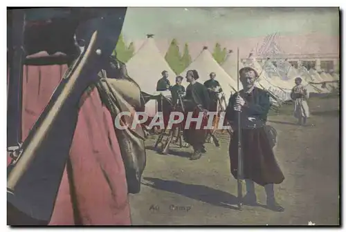 Cartes postales Puzzle Militaria Au camp Zouaves